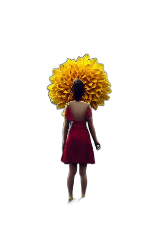dress, flower, crown, umbrella, 3d render, photorealistic, concept art, oil painting transparent PNG cut-out