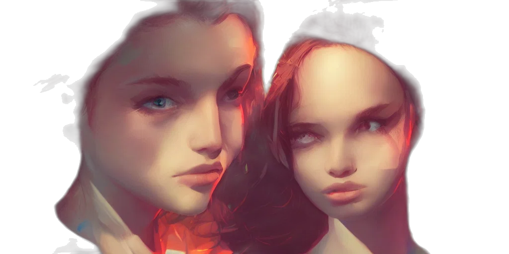 face, photorealistic, concept art, fantasy art, 3d render, neon lights, fire, outer space transparent PNG cut-out
