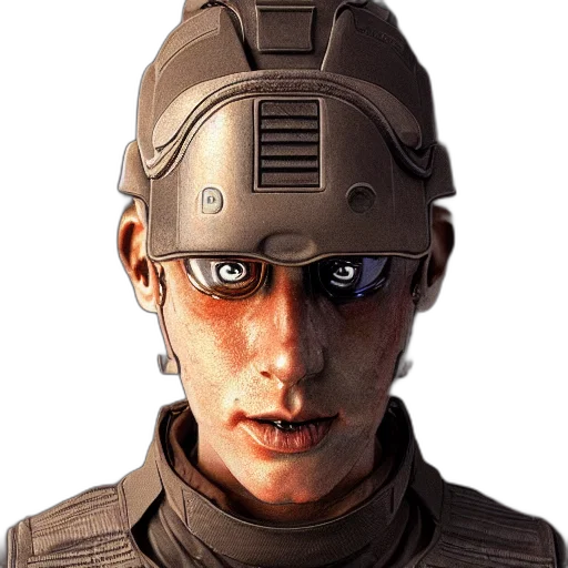 robot, face, mask, staff, concept art, 3d render, photorealistic, comic book art transparent PNG cut-out
