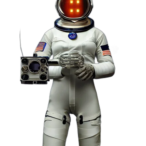 robot, staff, concept art, 3d render transparent PNG cut-out