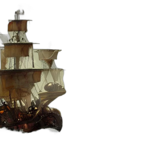 concept art, 3d render, fantasy art, pirate, people, sea, big, storm transparent PNG cut-out