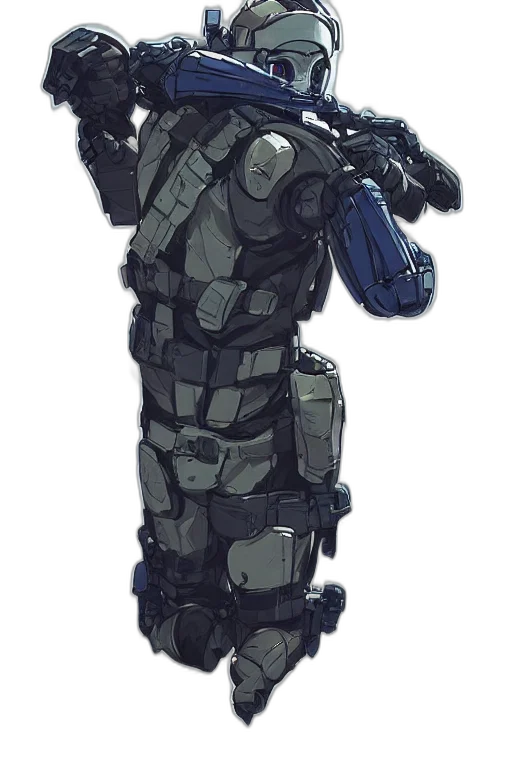 robot, weapon, concept art, pixel art transparent PNG cut-out