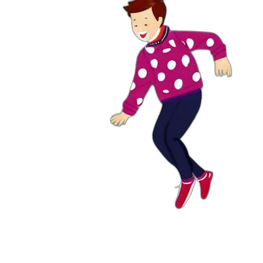 jacket, cartoon, concept art, 3d render, pixel art, illustration, boy, playing transparent PNG cut-out