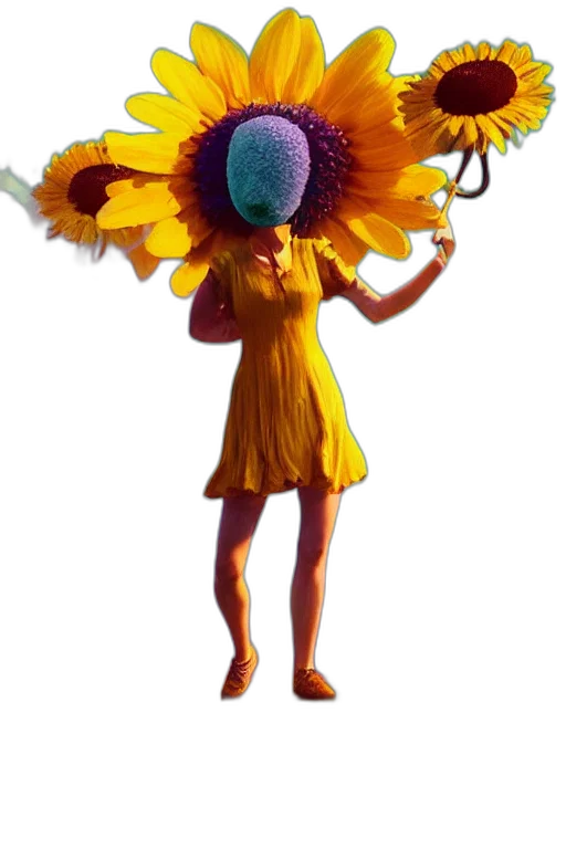 dress, staff, flower, umbrella transparent PNG cut-out