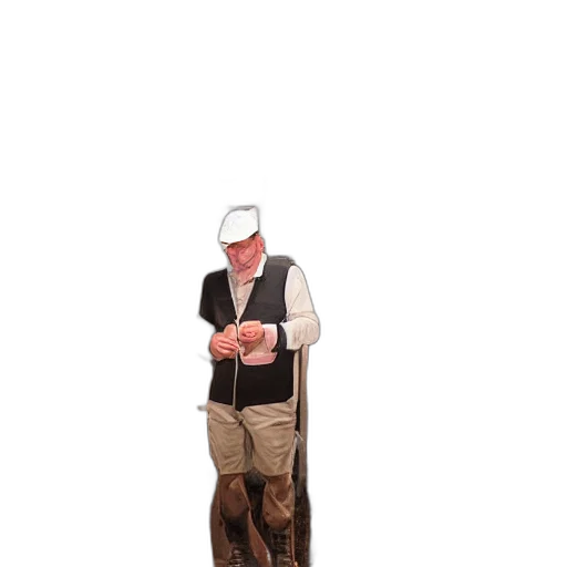 hat, staff, jacket, mask transparent PNG cut-out