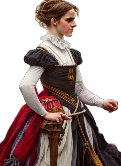 dress, staff, crown, jacket, concept art, photorealistic, fantasy art, oil painting transparent PNG cut-out