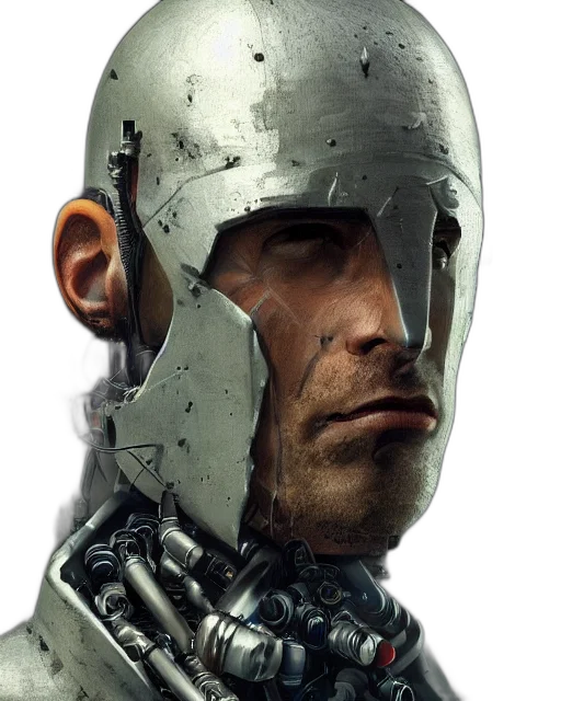 face, mask, robot, concept art, photorealistic, 3d render, comic book art, half transparent PNG cut-out