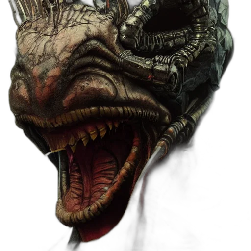 creature, mask, dragon, face, concept art, photorealistic, fantasy art, comic book art transparent PNG cut-out