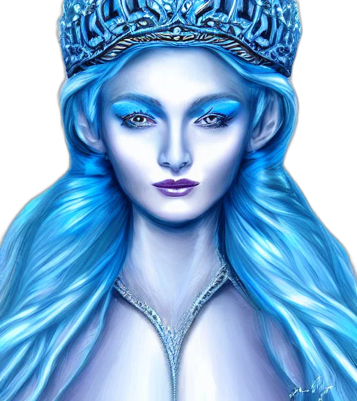 crown, jewelry, face, fantasy art, concept art, photorealistic, pixel art, blue transparent PNG cut-out