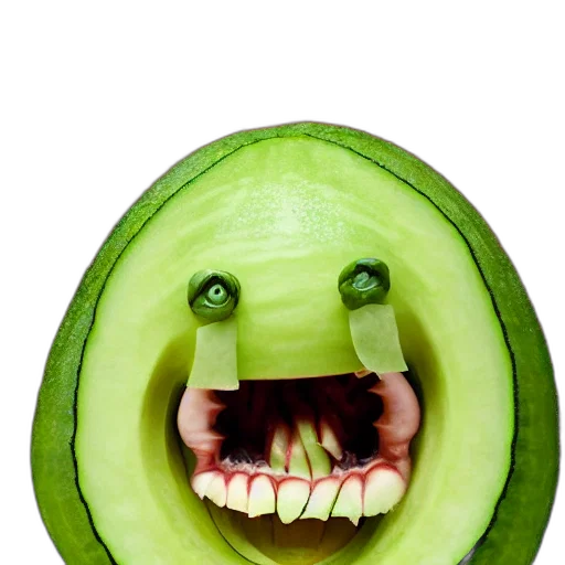 mask, creature, food, face, photorealistic, 3d render, concept art, portrait transparent PNG cut-out