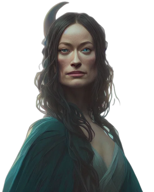 face, dress, dragon, crown, fantasy art, concept art, photorealistic, oil painting transparent PNG cut-out