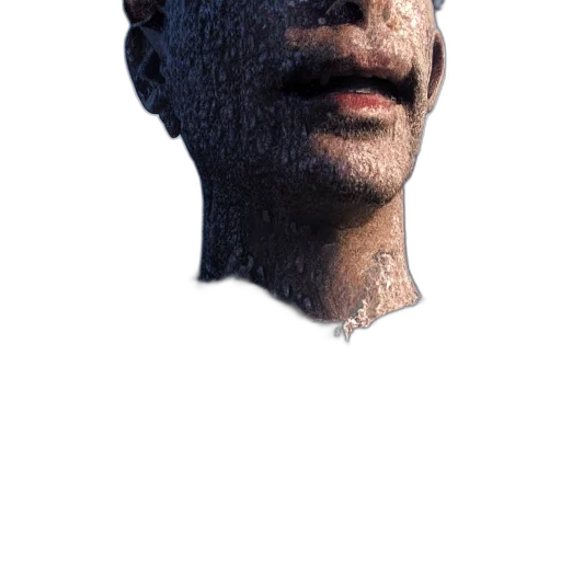 face, mask, robot, staff, 3d render, photorealistic, concept art, pixel art transparent PNG cut-out