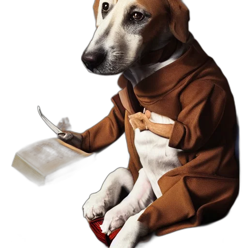 staff, jacket, animal, photorealistic transparent PNG cut-out
