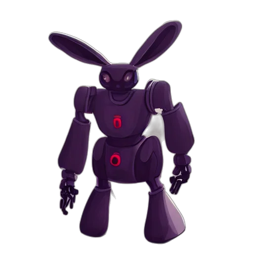 robot, 3d render, concept art, pixel art, cyberpunk, rabbit, style, dominik transparent PNG cut-out