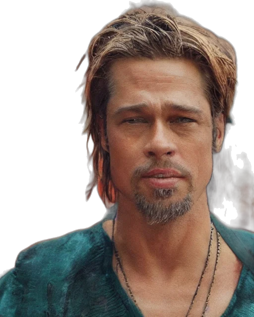face, hair, photorealistic, medium, shot, brad, pitt, style transparent PNG cut-out