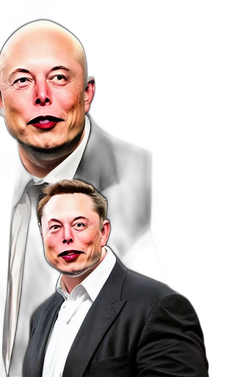 face, robot, mask, cartoon, concept art, photorealistic, bald, elon transparent PNG cut-out