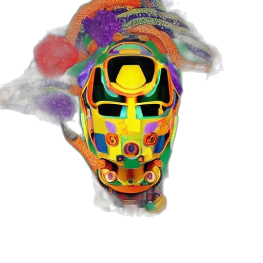 mask, face, crown, hat, concept art, 3d render, photorealistic, comic book art transparent PNG cut-out