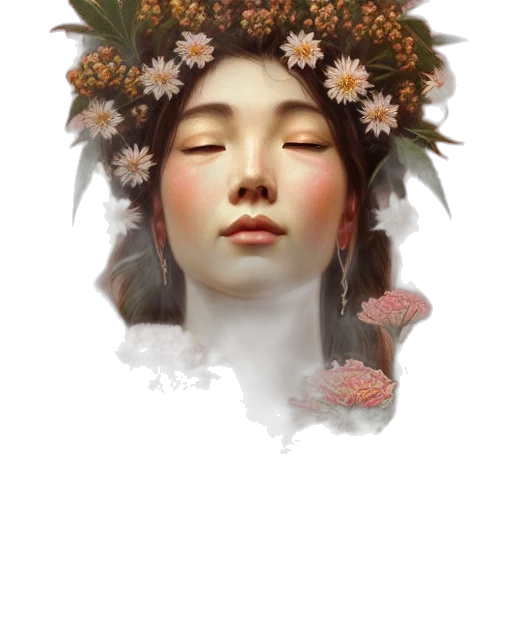 face, crown, mask, flower transparent PNG cut-out