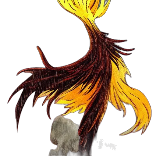 dragon, hair, staff, creature transparent PNG cut-out