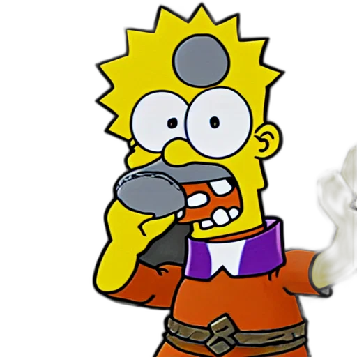 3d render, concept art, cartoon, fire, bart, simpson, darksouls, boss transparent PNG cut-out