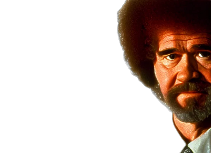 face, hair, photorealistic, bob, ross, godfather, vito, corleone transparent PNG cut-out
