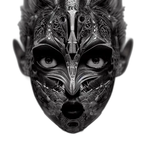 mask, face, animal, crown, photorealistic, fantasy art, 3d render, concept art transparent PNG cut-out
