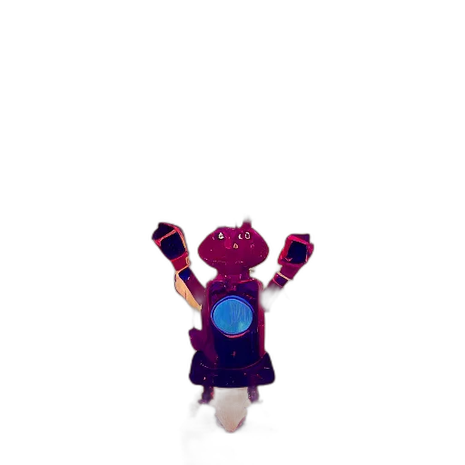 robot, creature, staff, animal, 3d render, pixel art, concept art, vaporwave transparent PNG cut-out