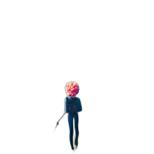 staff, jacket, umbrella, hair transparent PNG cut-out