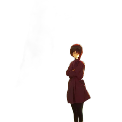 dress, jacket, staff, robot, concept art, pixel art, 3d render, anime transparent PNG cut-out