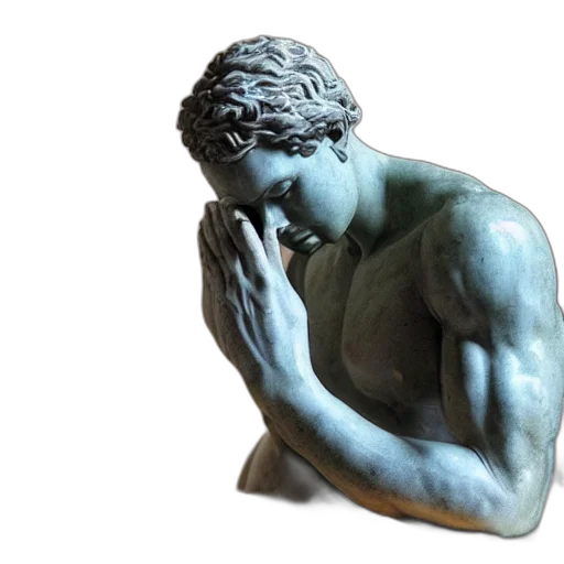 3d render, photorealistic, blue, photo, intricately, detailed, marble, statue transparent PNG cut-out