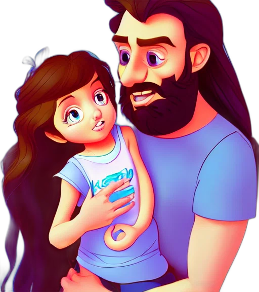 hair, cartoon, fantasy art, photorealistic transparent PNG cut-out