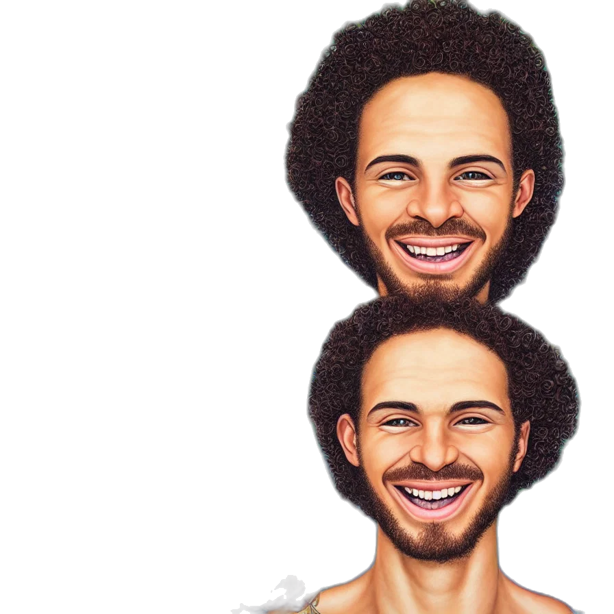 face, hair, cartoon, photorealistic transparent PNG cut-out