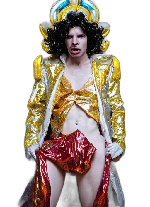 jacket, dress, creature, hair, concept art, outer space, golden, photo transparent PNG cut-out