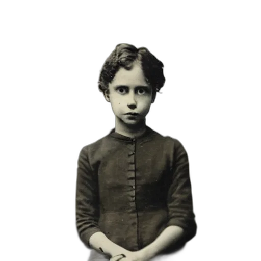 face, dress, staff, animal, photorealistic, tintype, photo, girl transparent PNG cut-out