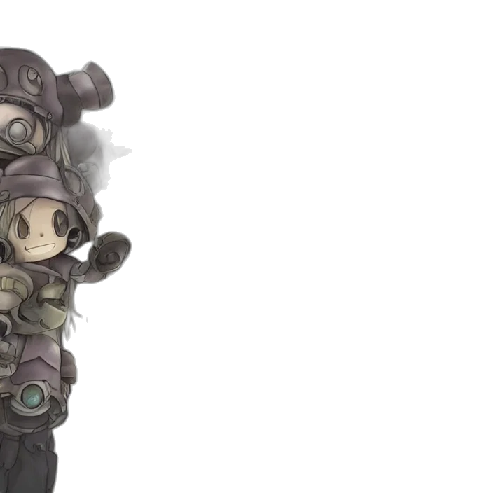weapon, mask, concept art, fantasy art, 3d render, anime, earth tones, dark transparent PNG cut-out