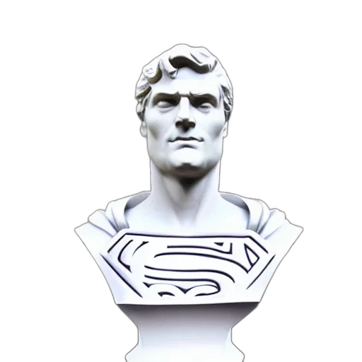 face, comic book art, 3d render, statue transparent PNG cut-out