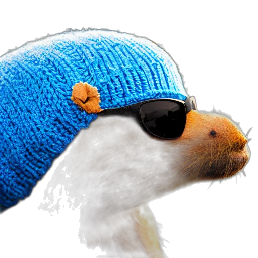 hat, animal, jacket, hair, 3d render, photorealistic, photograph, knitted transparent PNG cut-out