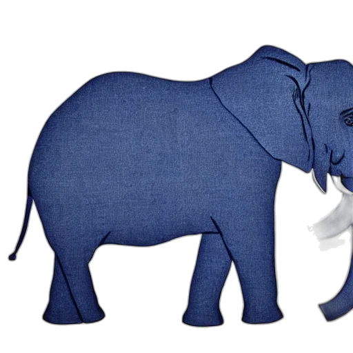 animal, concept art, 3d render, blue, detailed, blueprint, elephant transparent PNG cut-out