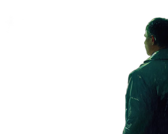 jacket, staff, face, 3d render transparent PNG cut-out