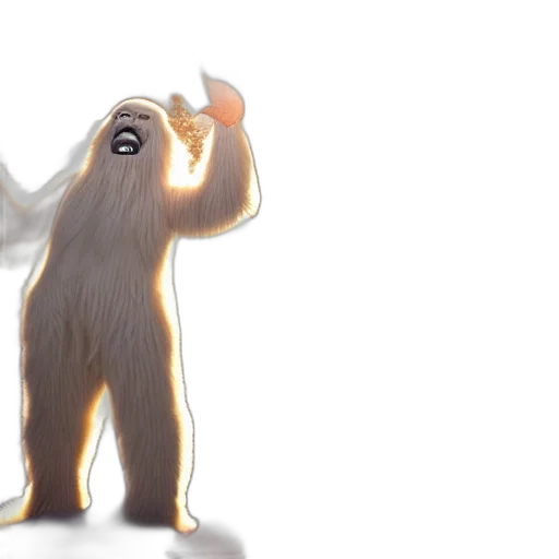 creature, animal, staff, concept art, 3d render, fantasy art, anime, fire transparent PNG cut-out