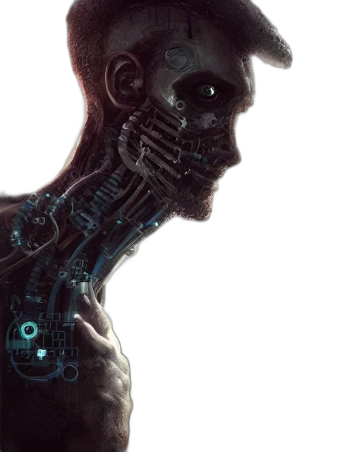 robot, face, mask, creature transparent PNG cut-out