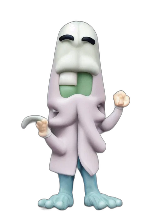 creature, animal, robot, staff, 3d render, concept art, cartoon, funko transparent PNG cut-out