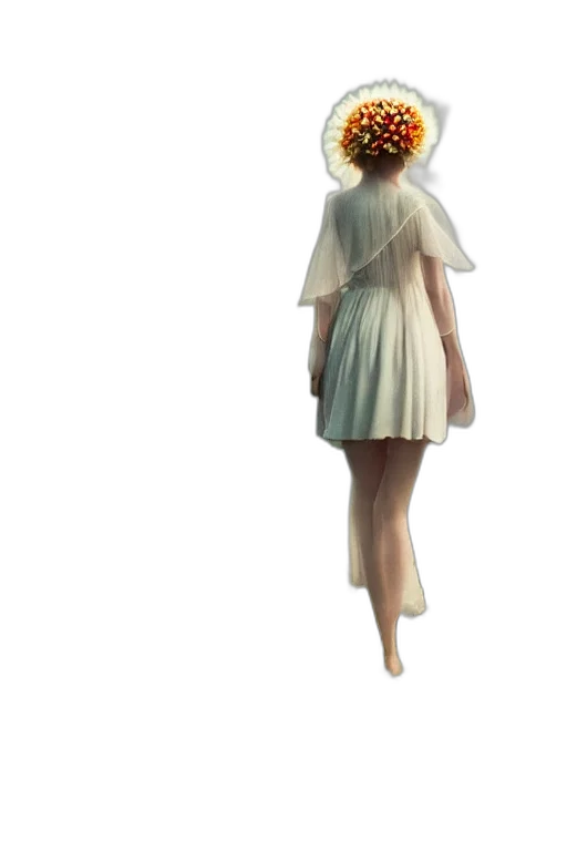 dress, mask, staff, creature transparent PNG cut-out