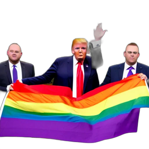 stunning, photo, donald, trump, waving, lgbtq, rainbow, pride transparent PNG cut-out