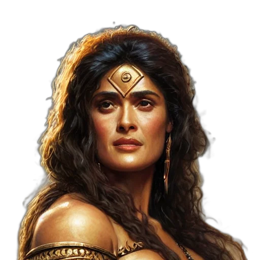 jewelry, face, photorealistic, fantasy art, comic book art, concept art, portrait, salma transparent PNG cut-out