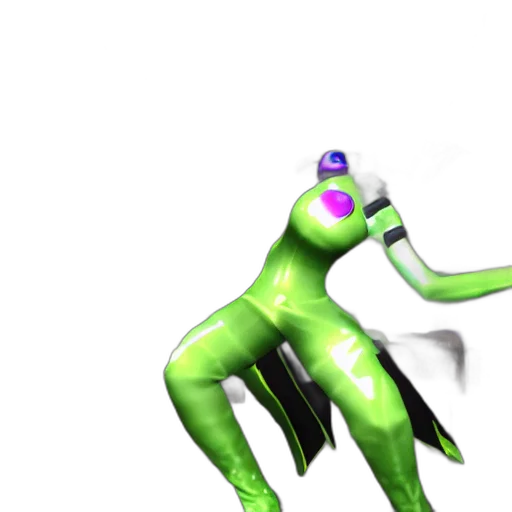 robot, creature, staff, mask, 3d render, concept art, vaporwave, cyberpunk transparent PNG cut-out