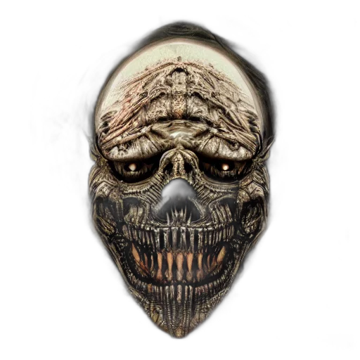 mask, face, creature, jewelry, concept art, photorealistic, 3d render, pixel art transparent PNG cut-out