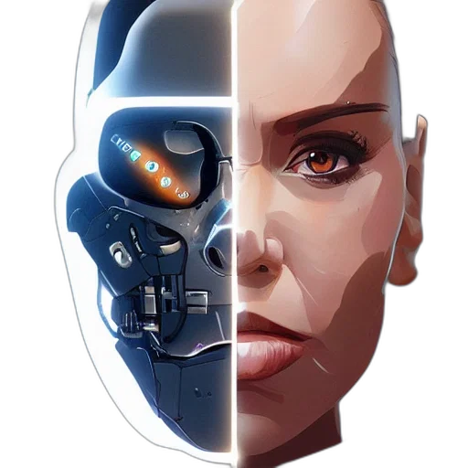robot, face, mask, concept art transparent PNG cut-out