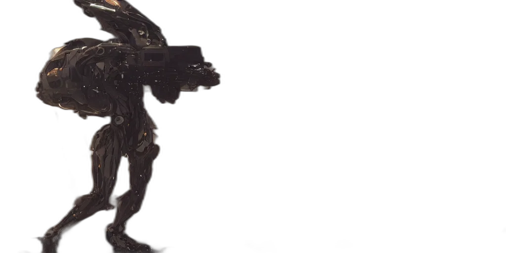 mask, weapon, face, robot, concept art, cyberpunk, photorealistic, 3d render transparent PNG cut-out