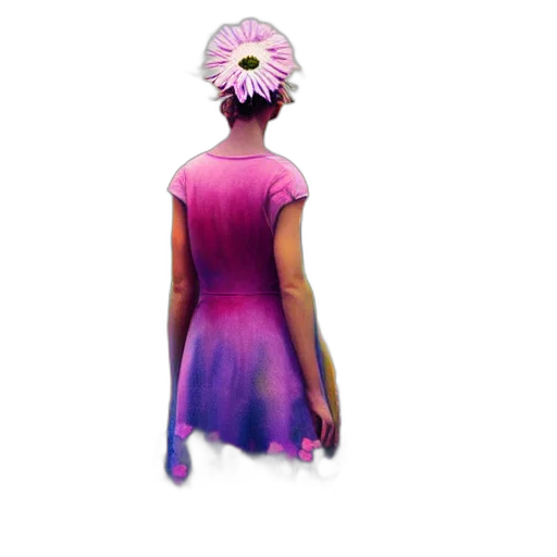 dress, creature, mask, flower transparent PNG cut-out